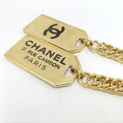 Chanel Plate Logo Necklace CC Coco Plated Gold — view 6