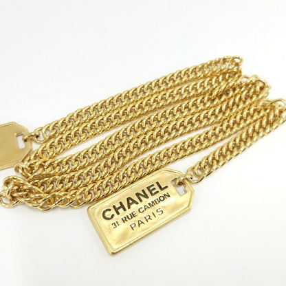 Chanel Plate Logo Necklace CC Coco Plated Gold — view 8