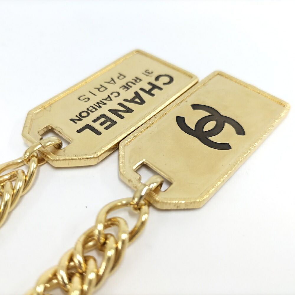 Chanel Plate Logo Necklace CC Coco Plated Gold — view 5