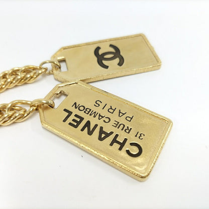 Chanel Plate Logo Necklace CC Coco Plated Gold — view 7