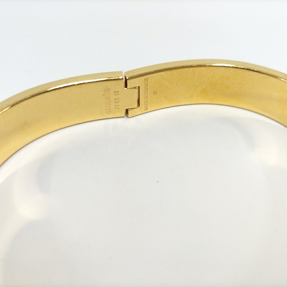 Hermes Clic Clac Bangle Bracelet Plated Gold Orange — view 6
