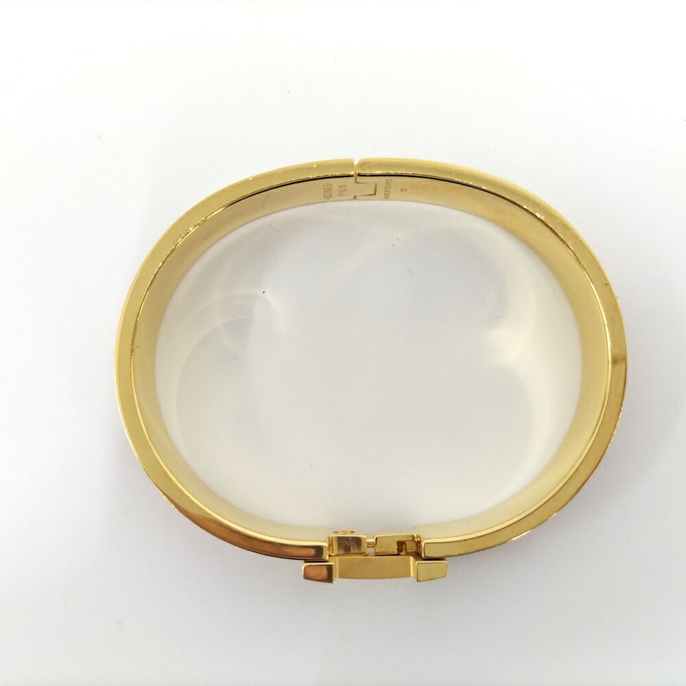 Hermes Clic Clac Bangle Bracelet Plated Gold Orange — view 8