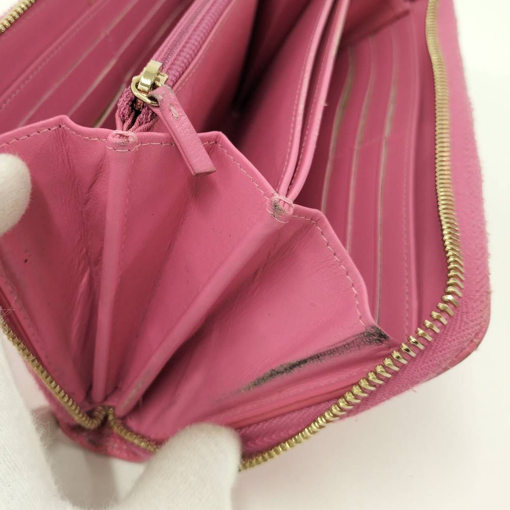 Chanel Zip Around Wallet Quilted Leather Pink — view 7
