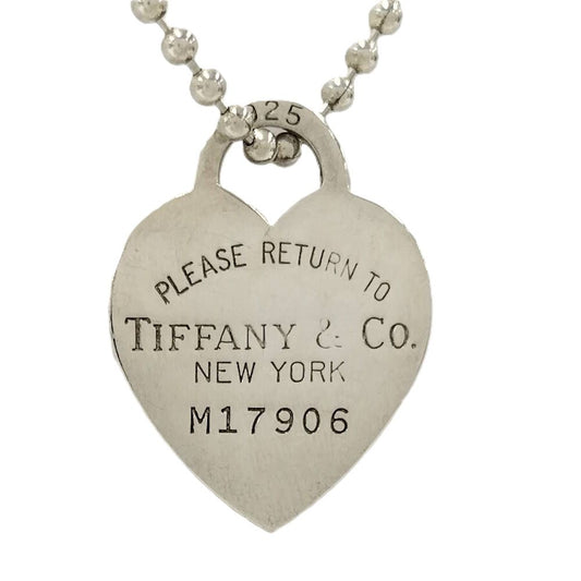 Tiffany & Co Return to Heart Tag Ball Chain Necklace Silver