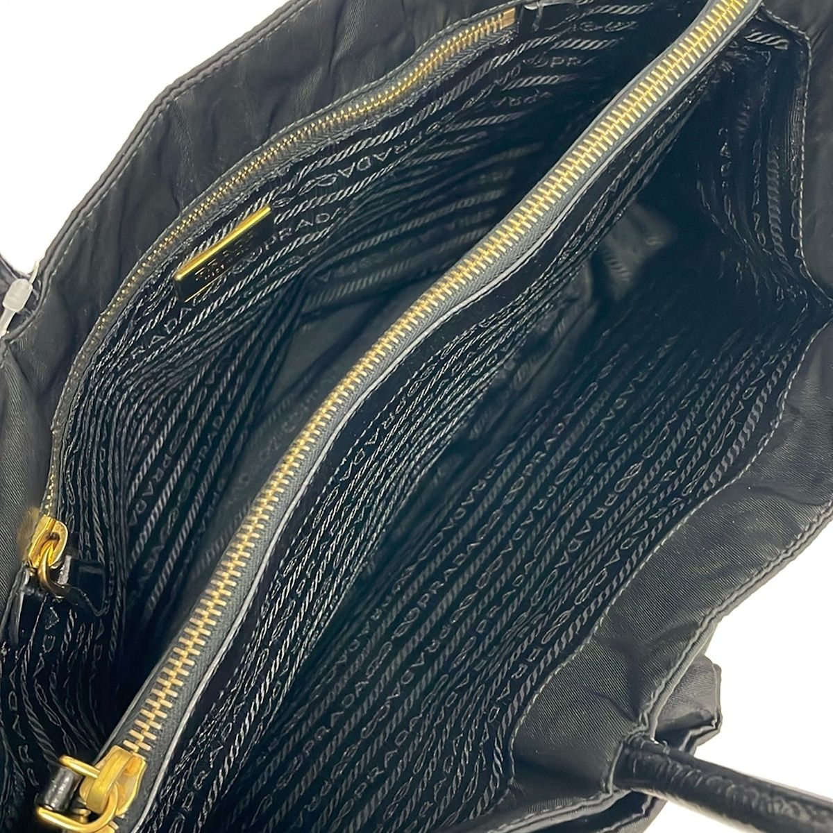 Prada Tote Bag Black Ribbon Leather — view 7