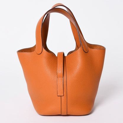 Hermes Picotin PM Handbag Taurillon Clemence Silver — view 2