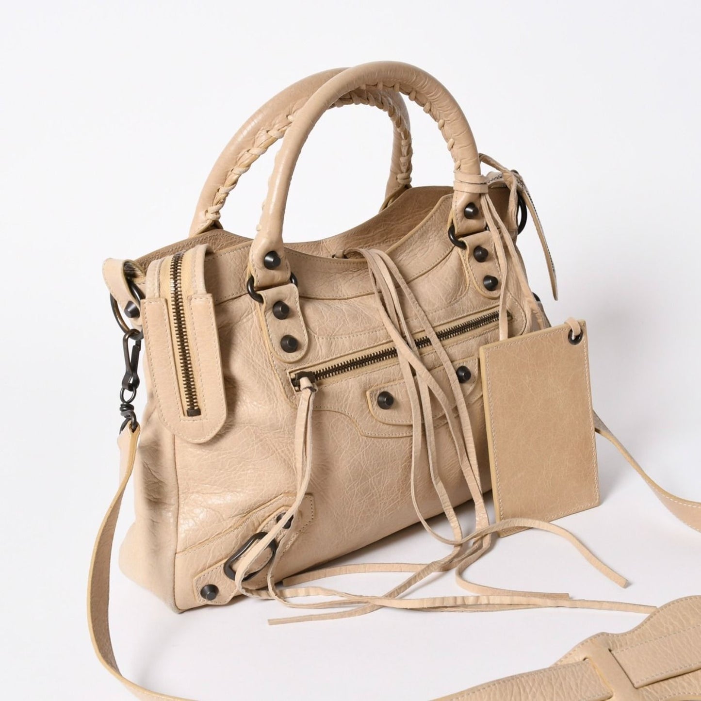 Balenciaga 2-Way Shoulder Bag City the Town Beige — view 3