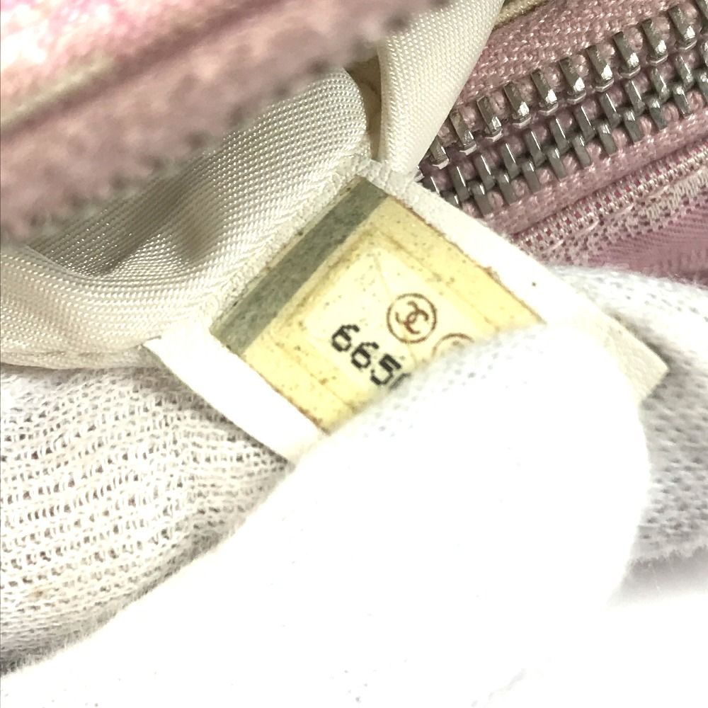 Chanel Shoulder Bag CC Logo CC Nylon Canvas Pink — view 3
