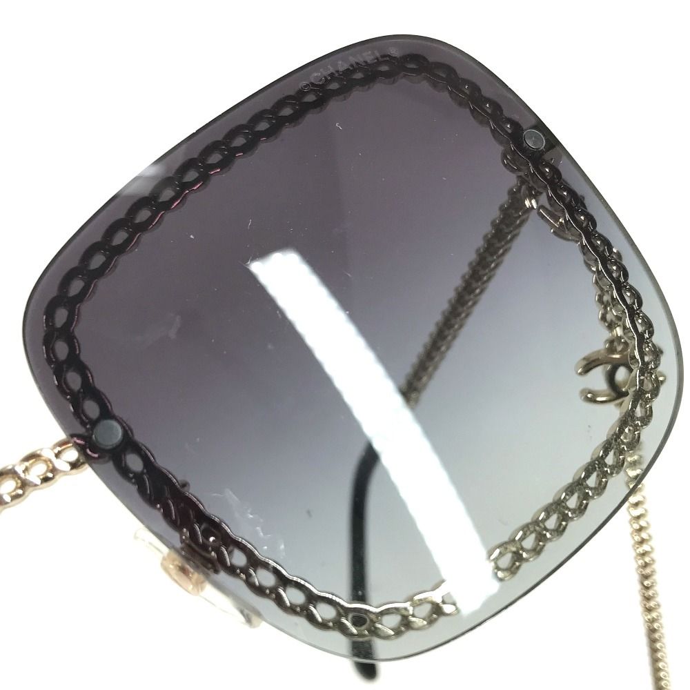 Chanel Sunglasses CC Logo Chain Acetate Black Eyewear — view 7