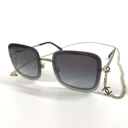 Chanel Sunglasses CC Logo Chain Acetate Black Eyewear