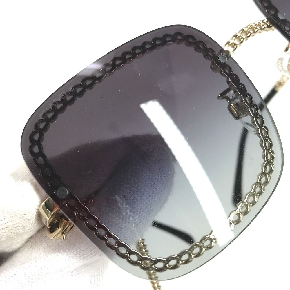 Chanel Sunglasses CC Logo Chain Acetate Black Eyewear — view 6
