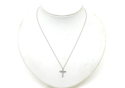 Tiffany & Co Small Cross Pendant Diamond Platinum — view 2