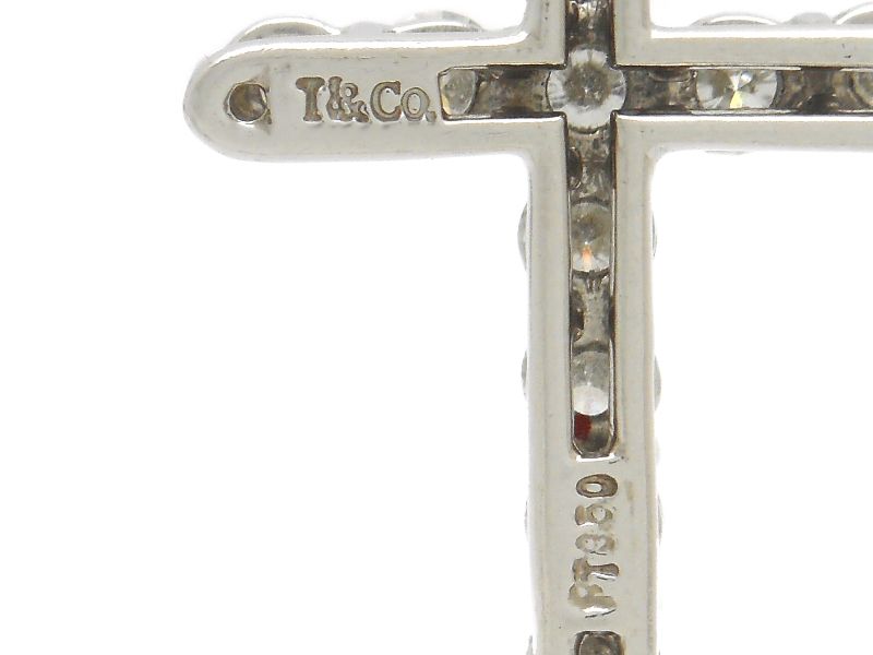 Tiffany & Co Small Cross Pendant Diamond Platinum — view 6