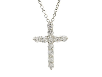Tiffany & Co Small Cross Pendant Diamond Platinum