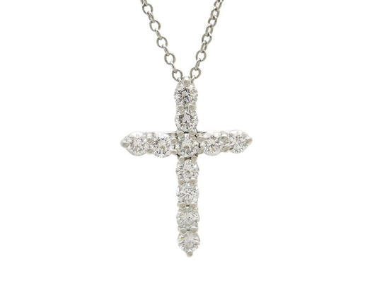 Tiffany & Co Small Cross Pendant Diamond Platinum