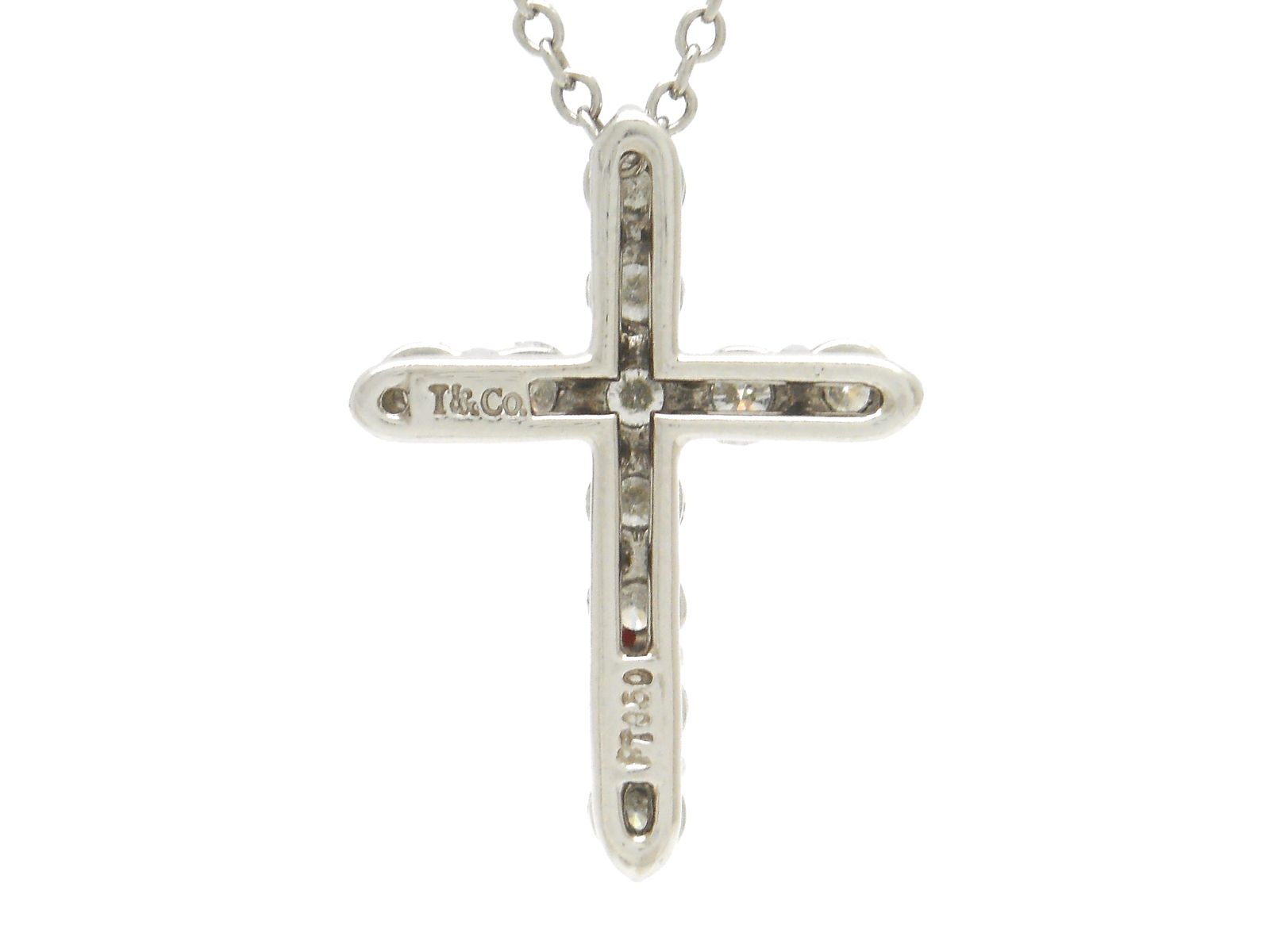 Tiffany & Co Small Cross Pendant Diamond Platinum — view 5
