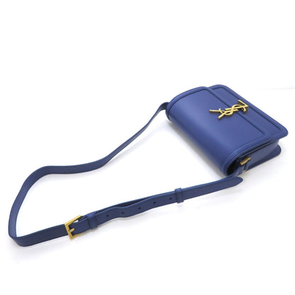 Saint Laurent Solferino Small Satchel Shoulder Bag Leather Blue — view 3