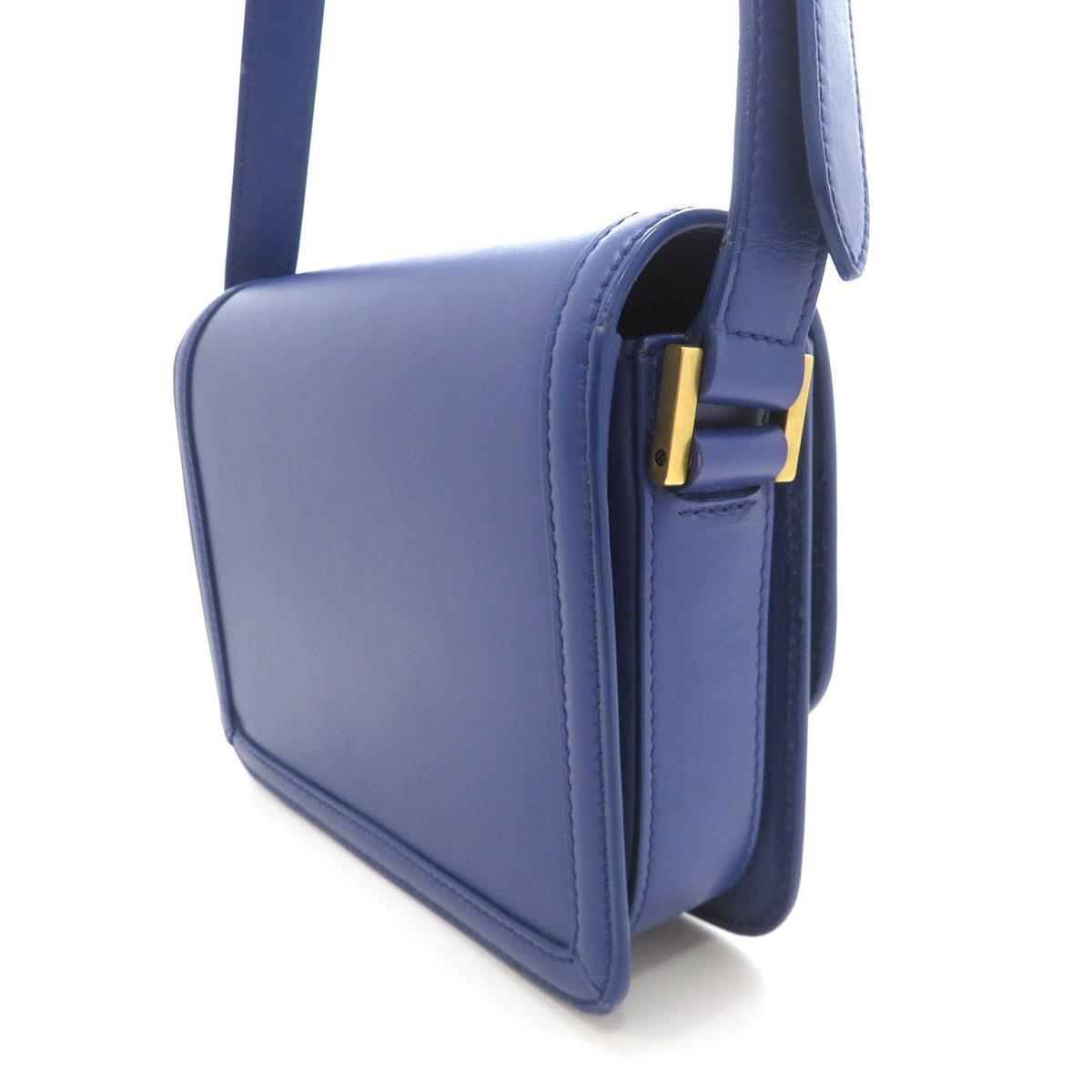 Saint Laurent Solferino Small Satchel Shoulder Bag Leather Blue — view 2