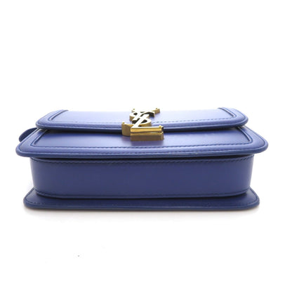 Saint Laurent Solferino Small Satchel Shoulder Bag Leather Blue — view 6