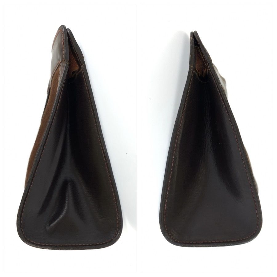 Gucci Vintage Sherry Line Brown Suede Leather Clutch — view 6