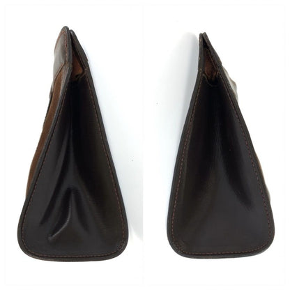 Gucci Vintage Sherry Line Brown Suede Leather Clutch — view 6