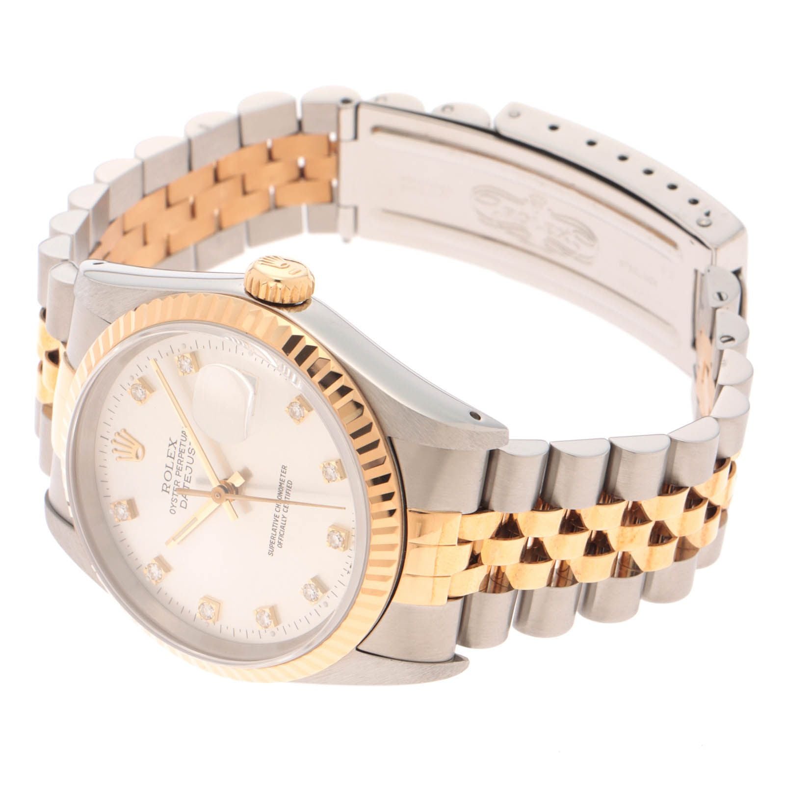 Rolex Datejust Watch 18k Yellow Gold 18k Silver Vintage Numbe Automatic — view 3