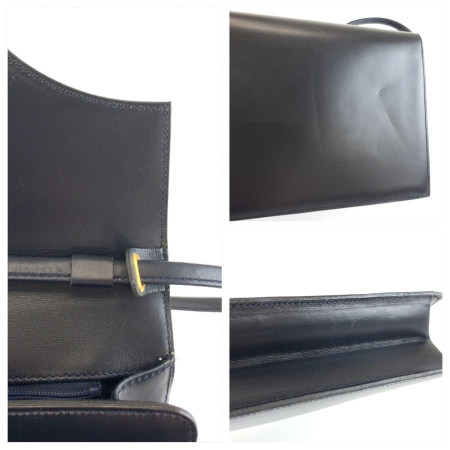 Dior Vintage Ribbon Navy Gold Shoulder Bag Pochette — view 6