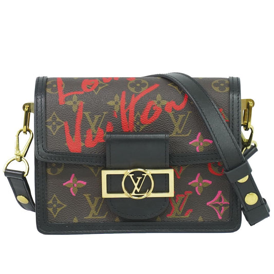 Louis Vuitton LV Dauphine Mini Fall in Love Monogram Shoulder Bag Pochette Brown