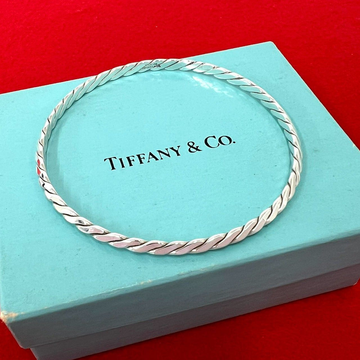Tiffany & Co Vintage Twist Bangle 925 Sterling Silver Bracelet