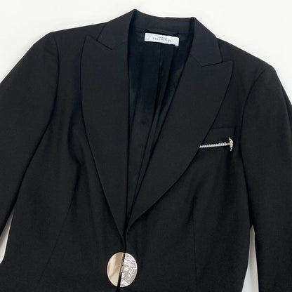 Versace Id6 Collection Tailored Jacket Elastic Stretch Logo Plate Black — view 5