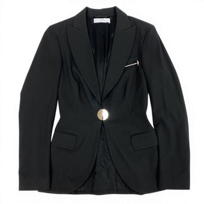 Versace Id6 Collection Tailored Jacket Elastic Stretch Logo Plate Black — view 2