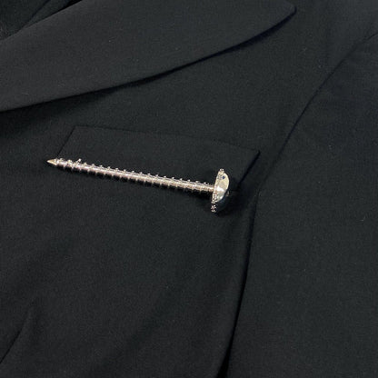 Versace Id6 Collection Tailored Jacket Elastic Stretch Logo Plate Black — view 8