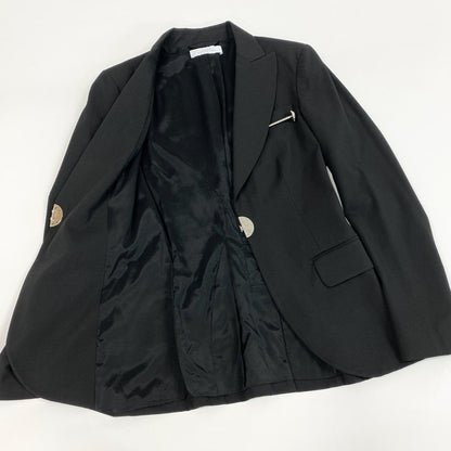 Versace Id6 Collection Tailored Jacket Elastic Stretch Logo Plate Black — view 4