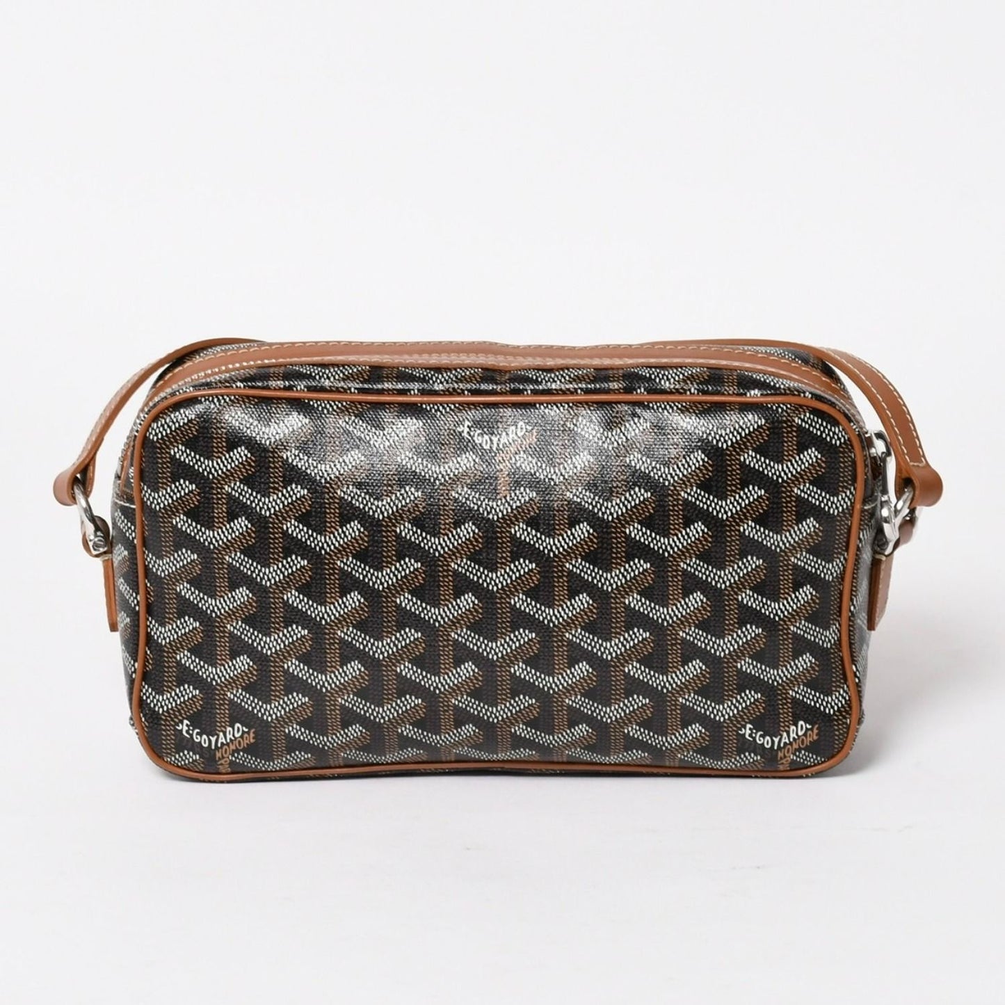 Goyard Cup Vert PM Shoulder Bag Brown Leather Silver — view 2