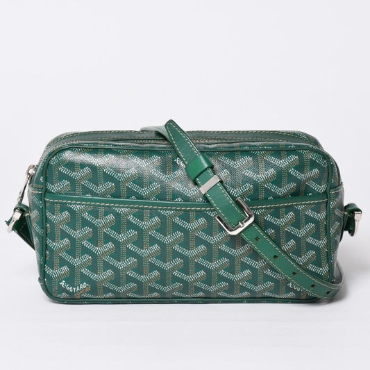 Goyard Cup Vert PM Shoulder Bag Green Leather Silver