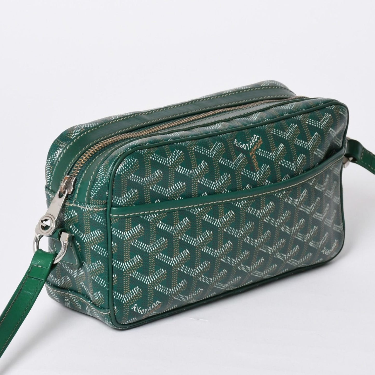 Goyard Cup Vert PM Shoulder Bag Green Leather Silver — view 3