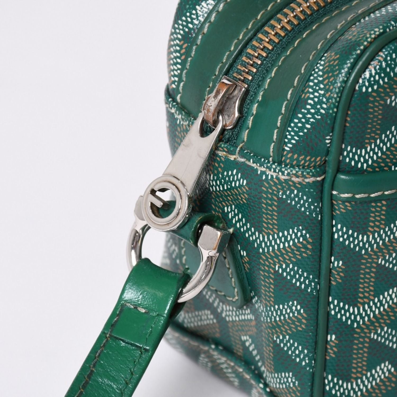 Goyard Cup Vert PM Shoulder Bag Green Leather Silver — view 5
