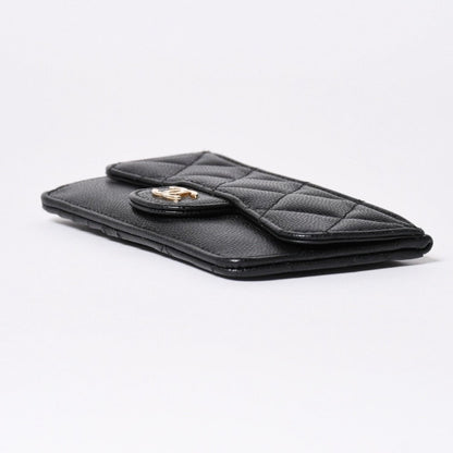Chanel Coin Purse CC Logo Caviar Leather Black Gold — view 5