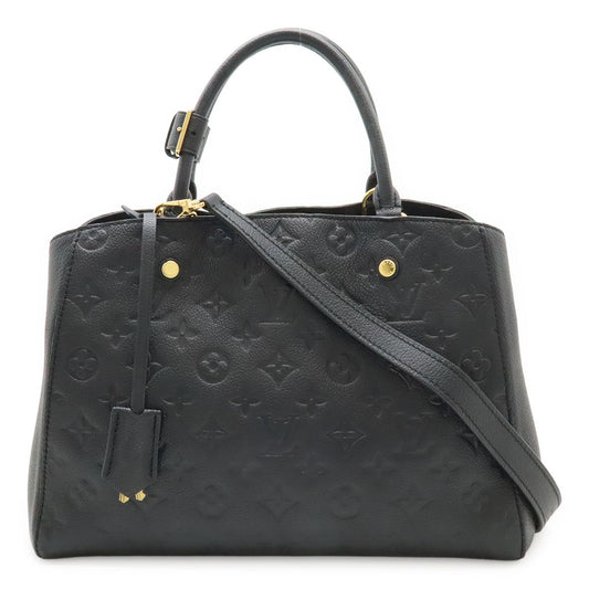 Louis Vuitton Monogram Empreinte Montaigne MM 2-Way Shoulder Bag Noir Black