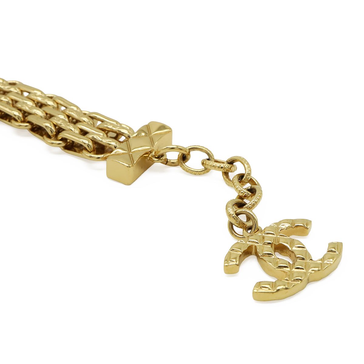 Chanel Quilted CC Logo Chain Bracelet Bag Motif Gold Plated — view 5