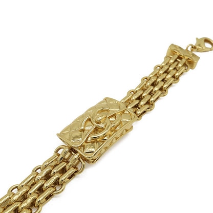 Chanel Quilted CC Logo Chain Bracelet Bag Motif Gold Plated — view 3