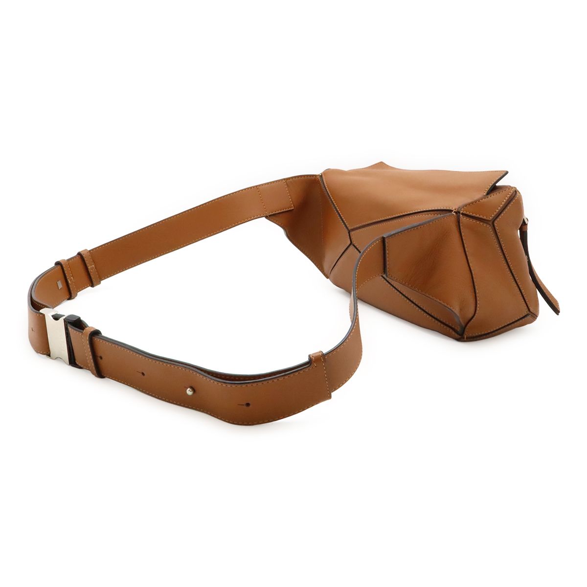 Loewe Puzzle Bum Bag Mini Leather Brown Silver — view 2