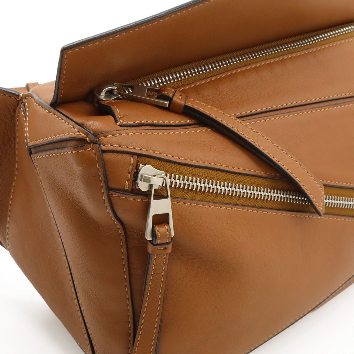 Loewe Puzzle Bum Bag Mini Leather Brown Silver — view 7