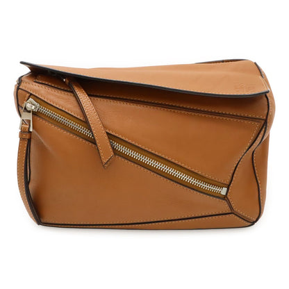 Loewe Puzzle Bum Bag Mini Leather Brown Silver