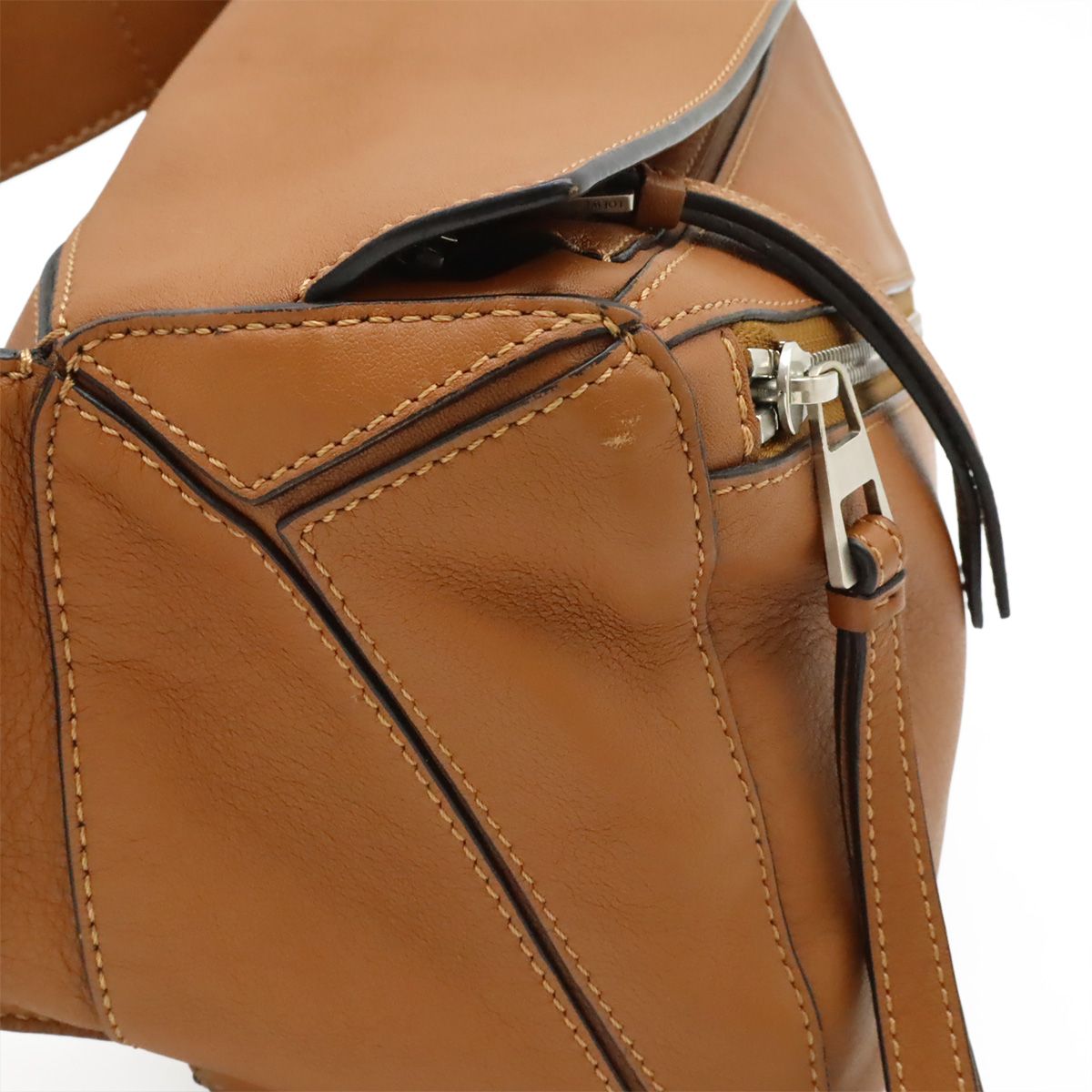 Loewe Puzzle Bum Bag Mini Leather Brown Silver — view 6