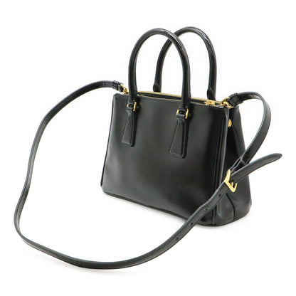 Prada Galleria Saffiano 2-Way Shoulder Bag Patent Leather Nero Black Gold — view 2