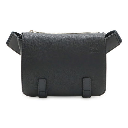 Loewe Anagram Military Bum Bag Crossbody Leather Black Silver