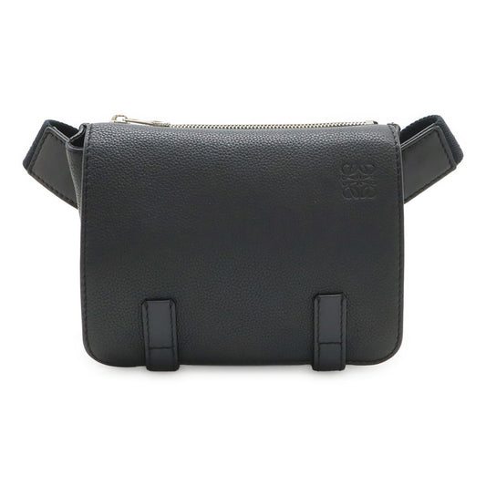 Loewe Anagram Military Bum Bag Crossbody Leather Black Silver