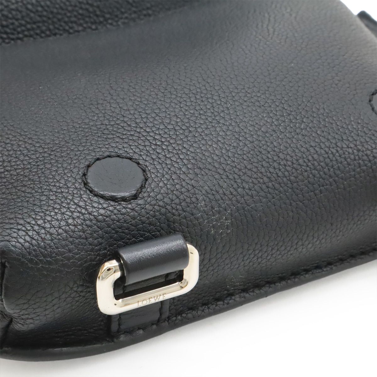 Loewe Anagram Military Bum Bag Crossbody Leather Black Silver — view 7