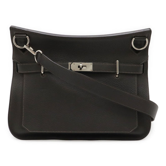 Hermes Jypsiere 34 Shoulder Bag Crossbody Togo Leather Gray